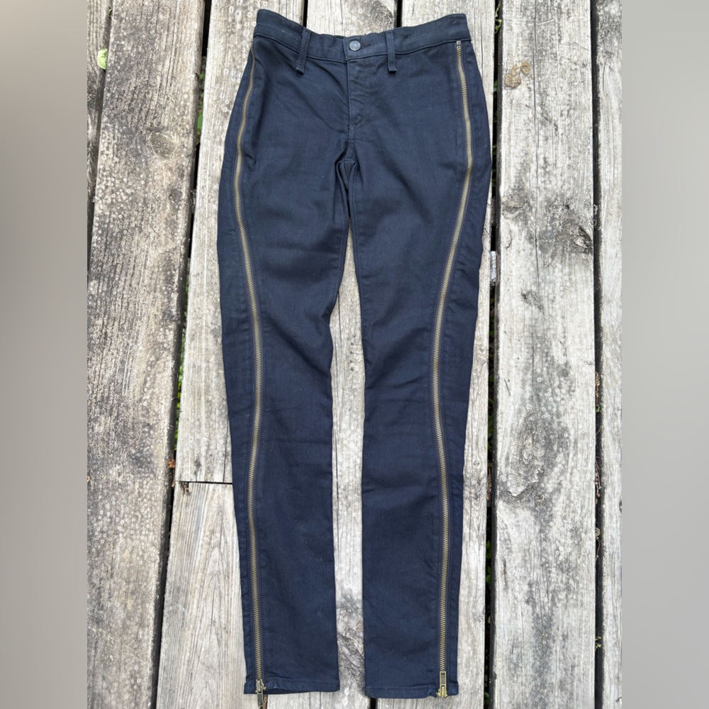 Rag and Bone stylish Black Pants with Gold Zipper Detail